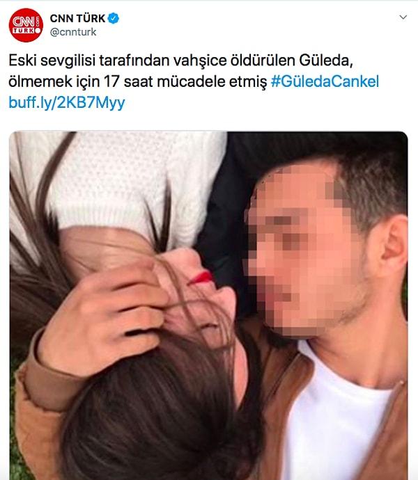 Tıpkı CNN Türk'ün yaptığı bu haber gibi. Güleda'nın haberini yapan site, haber fotoğrafına Güleda'nın katiliyle birlikte çekilmiş fotoğrafını koydu. Hem de katili buzlayarak...