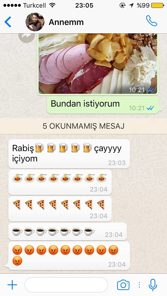Çay yerine bira emojisi.