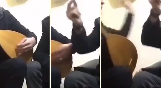Bağlama Çalarken Oynamaya Başlayan Arkadaşına 'Hani Dertliydin' Diyerek Tokadı Yapıştıran Adam