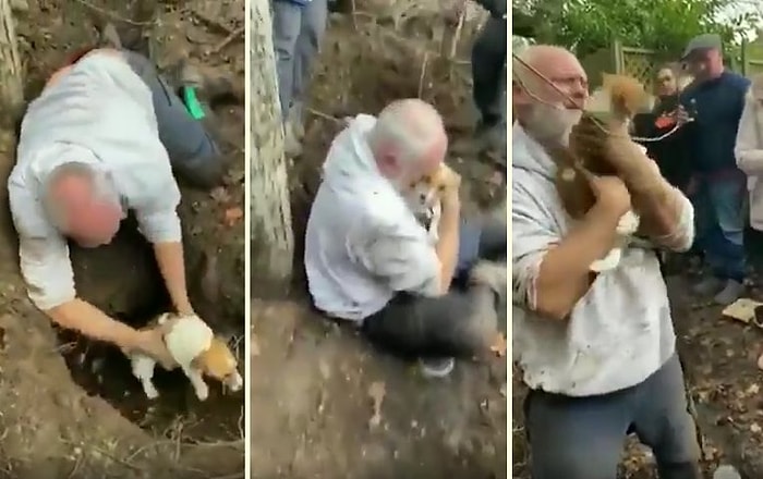 Kaybolan Köpeğinin Tilki Yuvasında Bulan ve 1 Hafta Sonra Sıkıştığı Yerden Kurtaran Adam