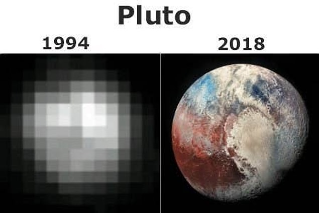 8. Peki şu sevimli Plüto’yu hatırlıyor musunuz? 2018 yılında tam olarak nasıl göründüğünü öğrendik.