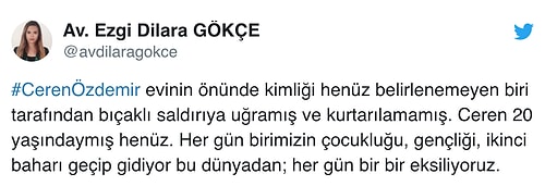 Ne Susacağız, Ne de Alışacağız! Sosyal Medyanın Gündemi, Bıçaklı Saldırı Sonucunda Yaşamını Yitiren #CerenÖzdemir