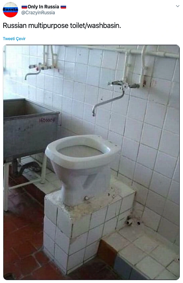 Rusya'nın çok amaçlı tuvalet/lavaboları.