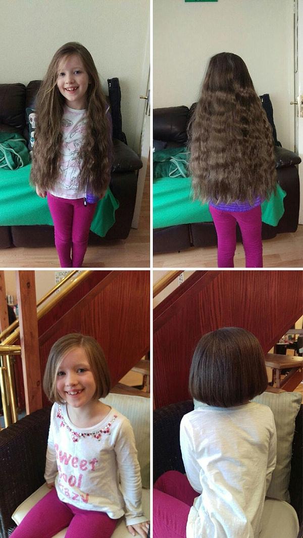 10. "Bugün, 7 yaşındaki kızım saçını bağışladı."