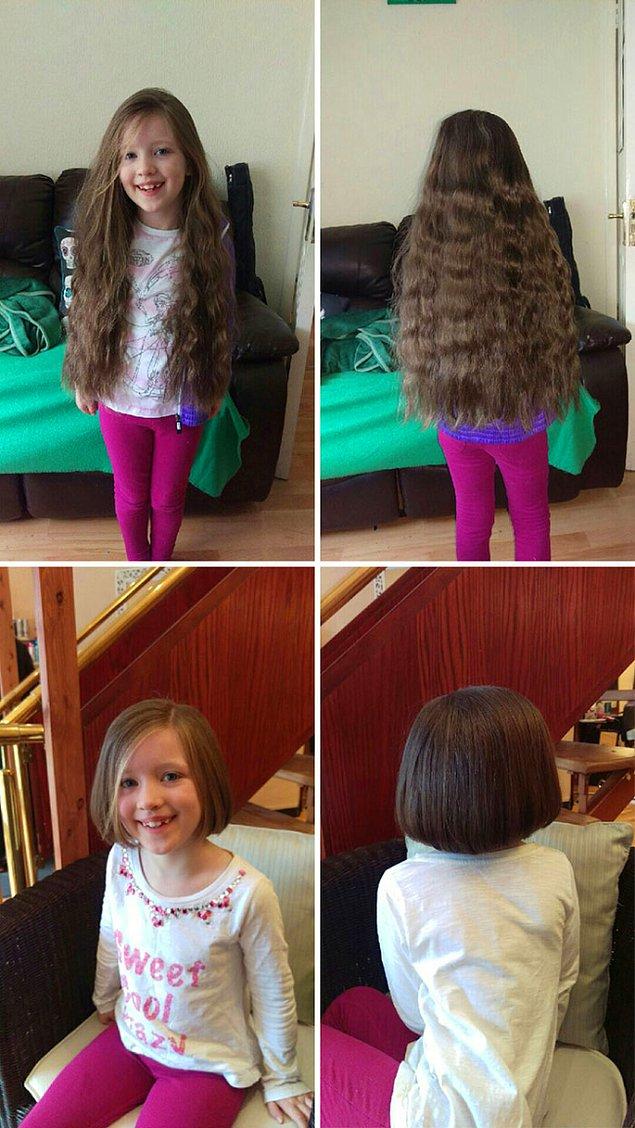 10. "Bugün, 7 yaşındaki kızım saçını bağışladı."
