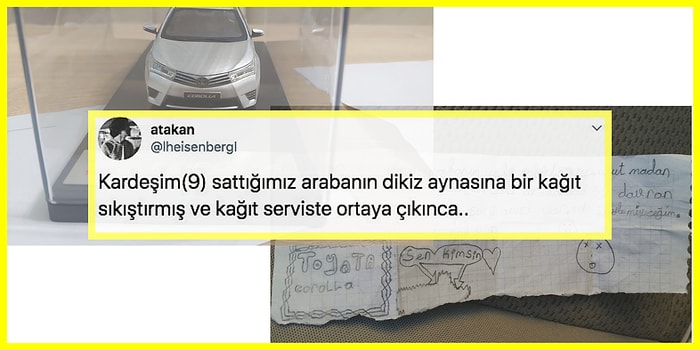 9 Yaşındaki Miniğin Satılan Arabalarının Aynasına Bıraktığı Not ve Sonrasında Yaşananlar İçinizi Isıtacak!