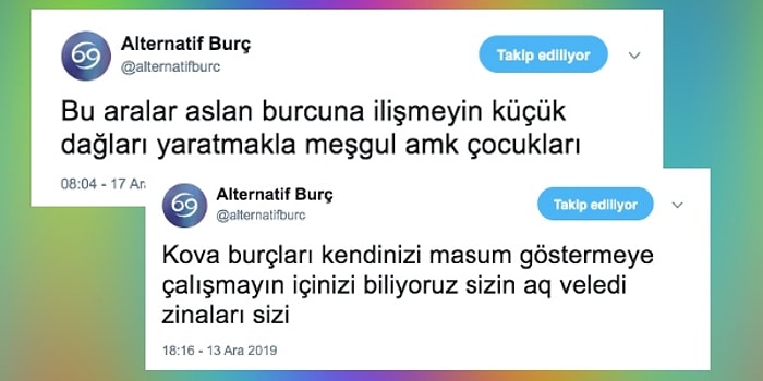 Burçların Ne Mal Olduğunu Gelmişlerine Geçmişlerine Söverek Anlatan Alternatif Burç Yorumları