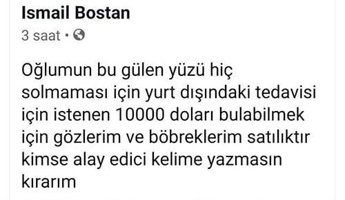 Oğlunun Tedavisi İçin Gerekli Parayı Bulamayan Baba: 'Gözlerim ve Böbreklerim Satılıktır'