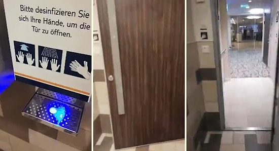 Kapısı Sadece Elini Dezenfekte Eden Kişilere Açılan Tuvalet!