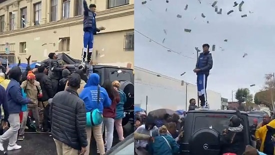 ABD’li Rapçi Blueface Sokakta Para Saçtı!