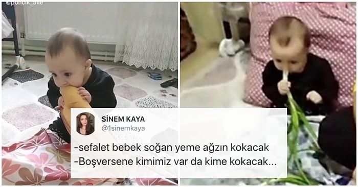 Tüm Sevimliliğiyle Ekmek ve Soğan Yemesi Olay Olan “Ekmek Bebek” Sosyal Medyanın Yeni Aşkı Oldu!