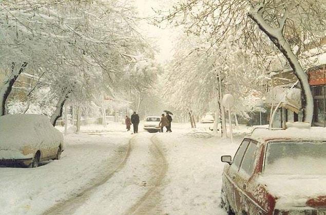 Yeşilköy'den kar manzarası, İstanbul, 1987.