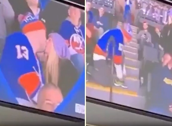 Kiss Cam'de Sevgilisini Önce Öpüp Sonra da Evlilik Teklifi Şakası Yapan Adam!