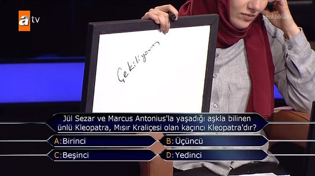 27 yaşındaki konuşma engelli yarışmacı 11. soruya kadar geldi.