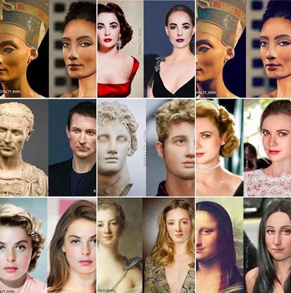 Instagramda 'royalty_now' isimli hesap bilgisayar ortamında soyluların, kraliyet mensuplarını ve ünlülerin portrelerini yeniden canlandırıyor.