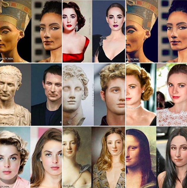 Instagramda 'royalty_now' isimli hesap bilgisayar ortamında soyluların, kraliyet mensuplarını ve ünlülerin portrelerini yeniden canlandırıyor.