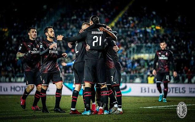 Milan'ın deplasmanda Brescia'yı 0-1 yendiği maçta Hakan Çalhanoğlu 77 dakika görev yaptı.
