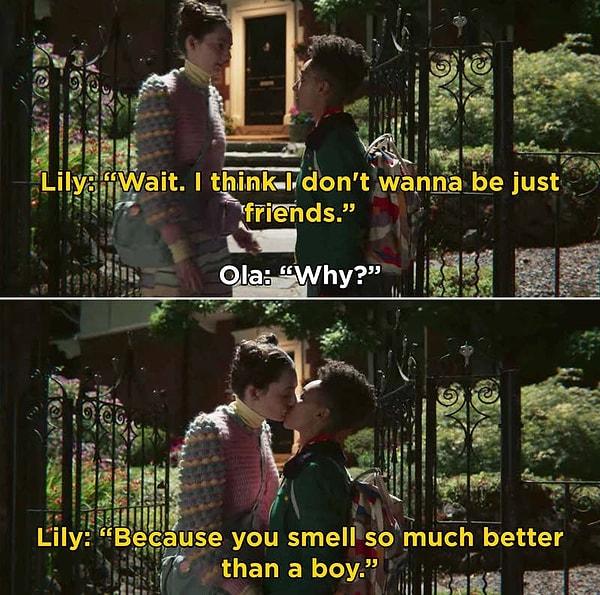 20. Lily de Ola'ya karşı hislerinin olduğunu anladığı ve öpüştükleri an.