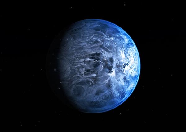 8. HD 189733b isimli gezegende saatte 7000 kilometre hızla yatay şekilde, erimiş cam yağar.