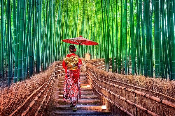 3. Bamboo Forest, Japonya - Sonsuzluğun içinde kaybolma vakti.