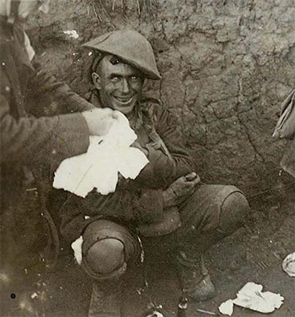 5. I. Dünya Savaşı sırasında şoka girmiş bir asker: