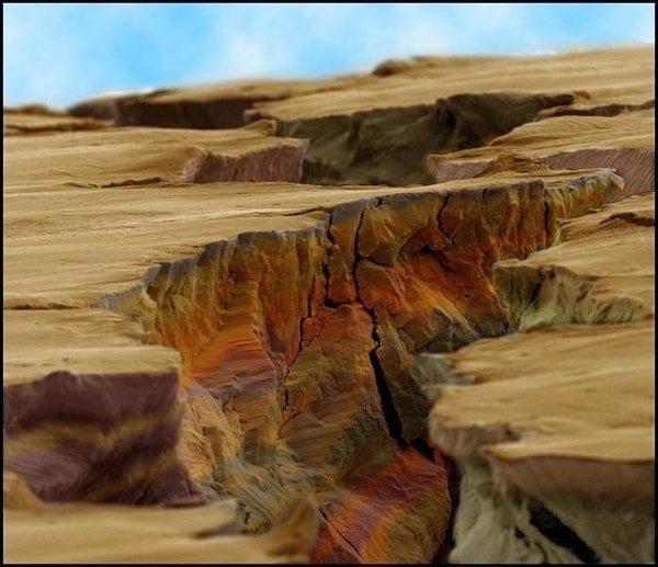 19. Это трещина в стали, запечатленная через электронный микроскоп.