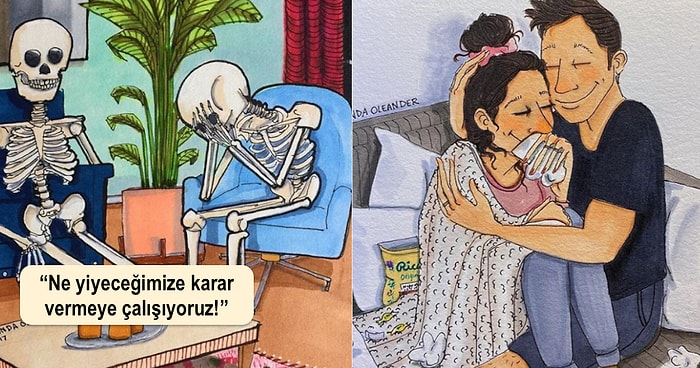 İlişkilerin Gündelik Halini ve Birlikte Var Olmanın Güzelliğini Anlatan 17 Tatlış Çizim