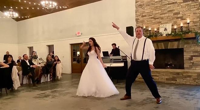 Evlenen Kızıyla Birlikte Muhteşem Bir Düğün Dansına İmza Atan Baba!