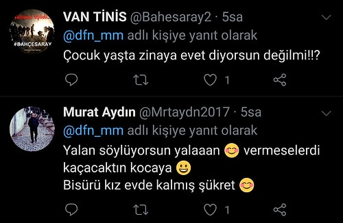 Çocuk Yaşta Ailesi Tarafından Zorla Evlendirildiğini Söyleyen Bir Twitter Kullanıcısına Gelen "Bugün de Utandık" Diyeceğiniz Yorumlar