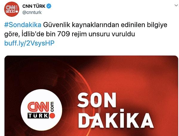 CNN Türk ve birçok haber kanalı da aynı duruma uydu.