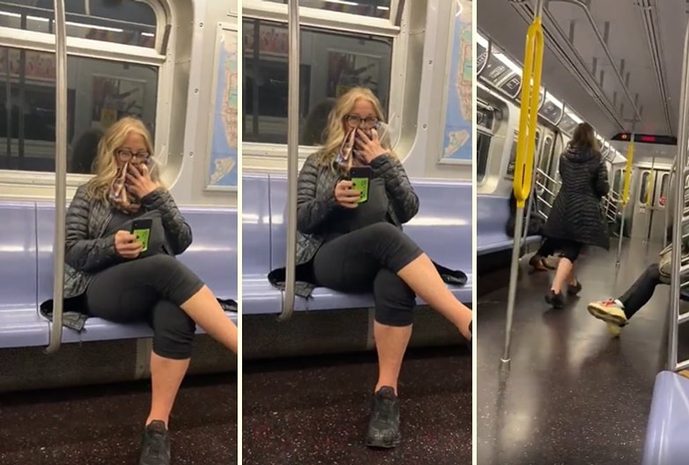 Kendisini Görünce Ağzını Kapatan Kadını Öksürerek Troll'leyen Asyalı Genç!