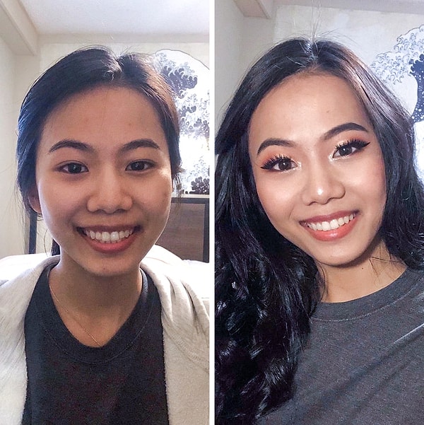 "Я сделала этот макияж своей подруге. Хотя сначала мне было трудно сформировать брови, результат получился отличный"