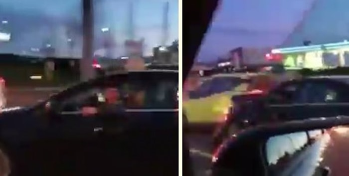 Yandaki Araca Laf Yetiştirmeye Çalışan Adamın Kaza Yaptığı Korkunç Anlar!