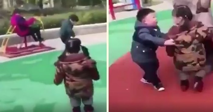 Başkasının Cool Takla Atışını Gören Kıza Kendisinin de Takla Atabildiğini Kanıtlamaya Çalışan Ufaklık!