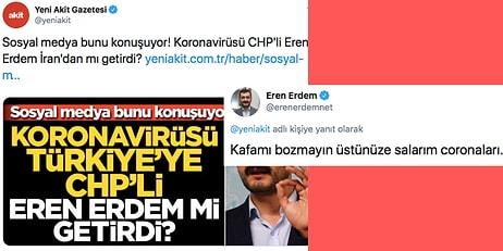 Eren Erdem'in Yeni Akit'in 'Koronavirüsü Türkiye'ye Eren Erdem mi Getirdi?' Haberine Verdiği Esprili Cevabı ve Tepkiler