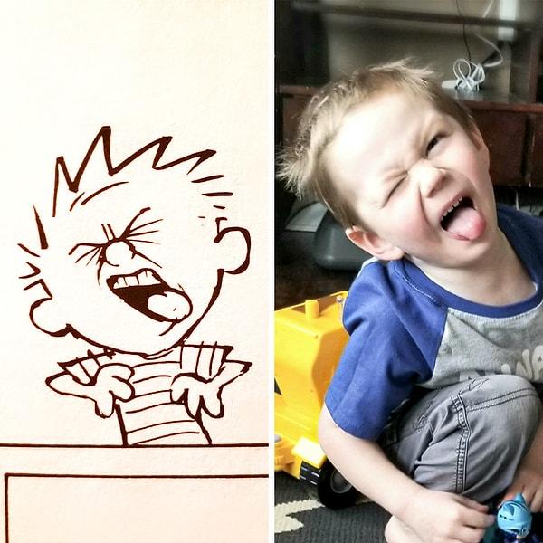 17. "Oğlum, bana her zaman Calvin ve Hobbes'daki Calvin karakterini anımsatıyor."