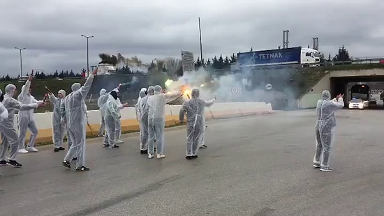 Takım Otobüsünü Koronavirüse Karşı Önlemleriyle Karşılayan Kocaelispor Taraftarı!