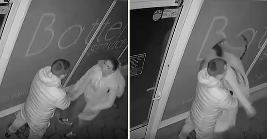 Sevgilisine Kızan Kadın Kafa Attığı Camdan İçeri Düşerken Adam Arkasını Dönüp Gitti