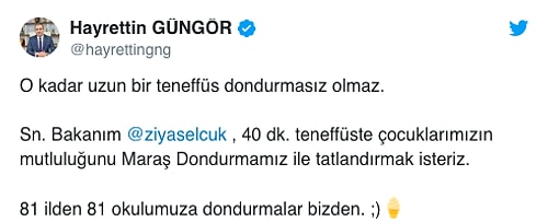 Bakan Selçuk'un 40 Dakikalık Teneffüs Müjdesine Maraş'tan Destek Geldi: 'Dondurmalar Bizden'