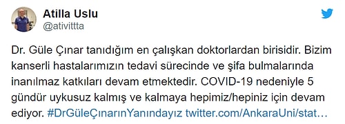 Ankara Üniversitesi'nin İnceleme Başlattığı 'Koronavirüs Uyarısı' Yapan Doktora Destek: #DrGüleÇınarınYanındayız