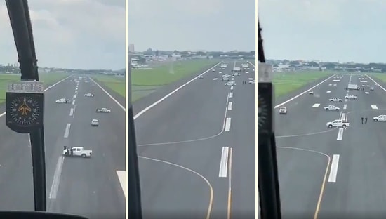 Ekvador Polisi, Koronavirüs Şüphesi Olan Uçağın Havaalanına İnmesini Engellemek İçin Piste Onlarca Araç Çekti
