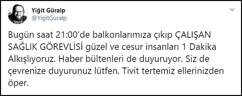 Sağlık Çalışanlarına Destek İçin Bu Akşam 21:00'da Alkış Eylemi Yapılacak ????