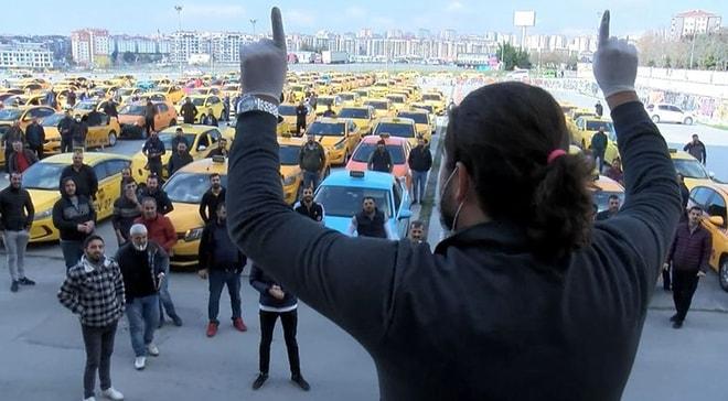 Taksiciler, Koronavirüs Nedeniyle İşlerin Azalmasını Protesto Etti: 'Plaka Sahibine Çalışıyoruz'