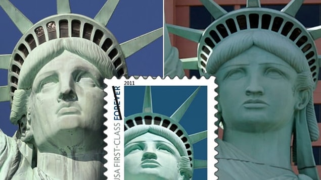 ABD'de kullanılan Özgürlük Heykeli temalı posta pulunda bulunan resim gerçek heykele değil, Las Vegas'taki replikasına aittir.