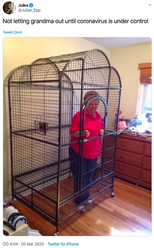 6. "Я запер бабушку под замок, пока не устаканится ситуация с коронавирусом"