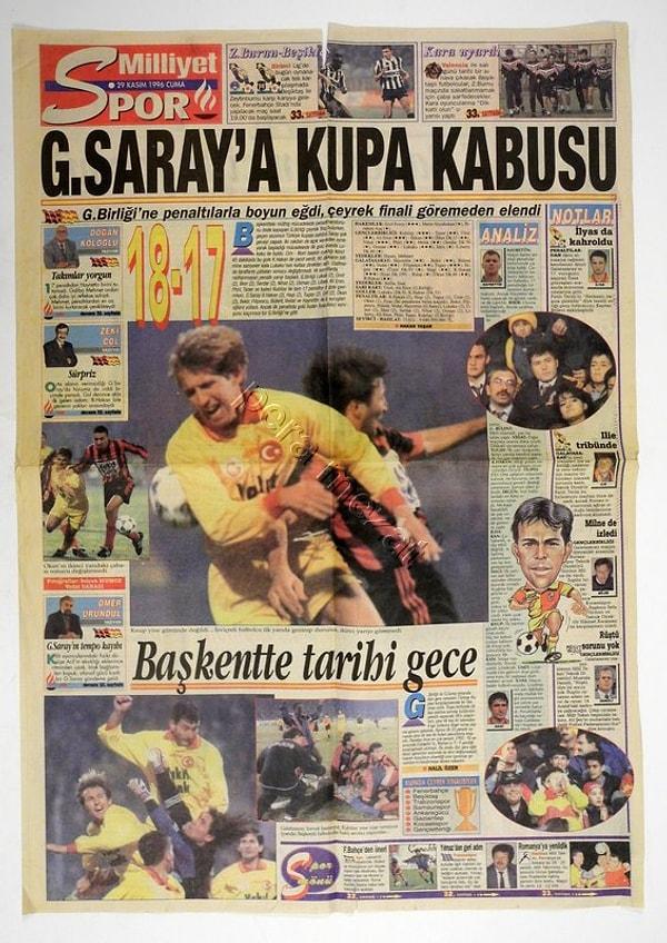 4. 28 Kasım 1996 / Gençlerbirliği-Galatasaray: 18-17