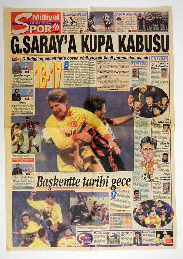 4. 28 Kasım 1996 / Gençlerbirliği-Galatasaray: 18-17