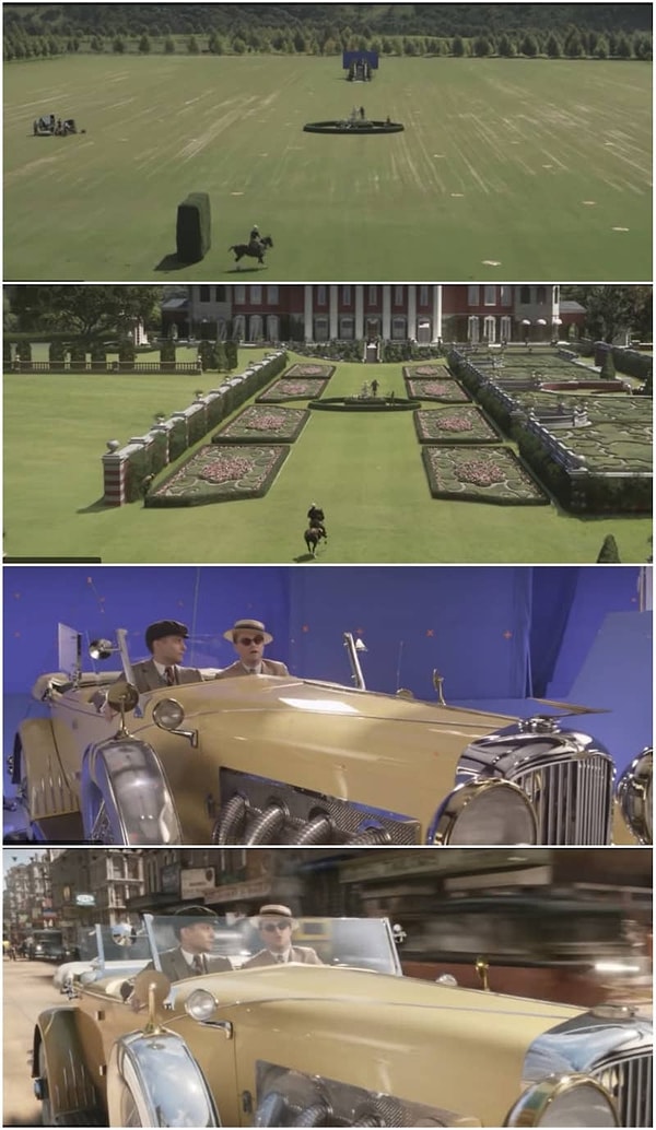 3. В том же духе были созданы эти 2 сцены из "Великого Гэтсби" до и после визуальних эффектов: