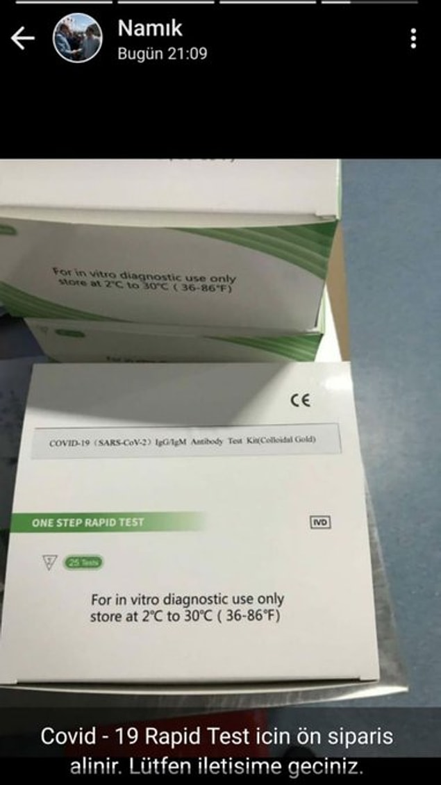 Özkiraz'ın iddiasına göre Tamer bu testlerin siparişi için WhatsApp paylaşımı yapmıştı.