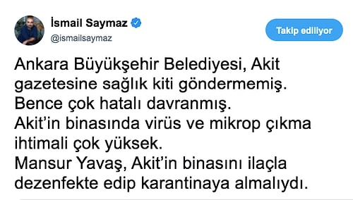 Mansur Yavaş Yeni Akit'e Sağlık Kiti Göndermeyince Akit'in Gazeteye Attığı Manşet Bomba Etkisi Yarattı